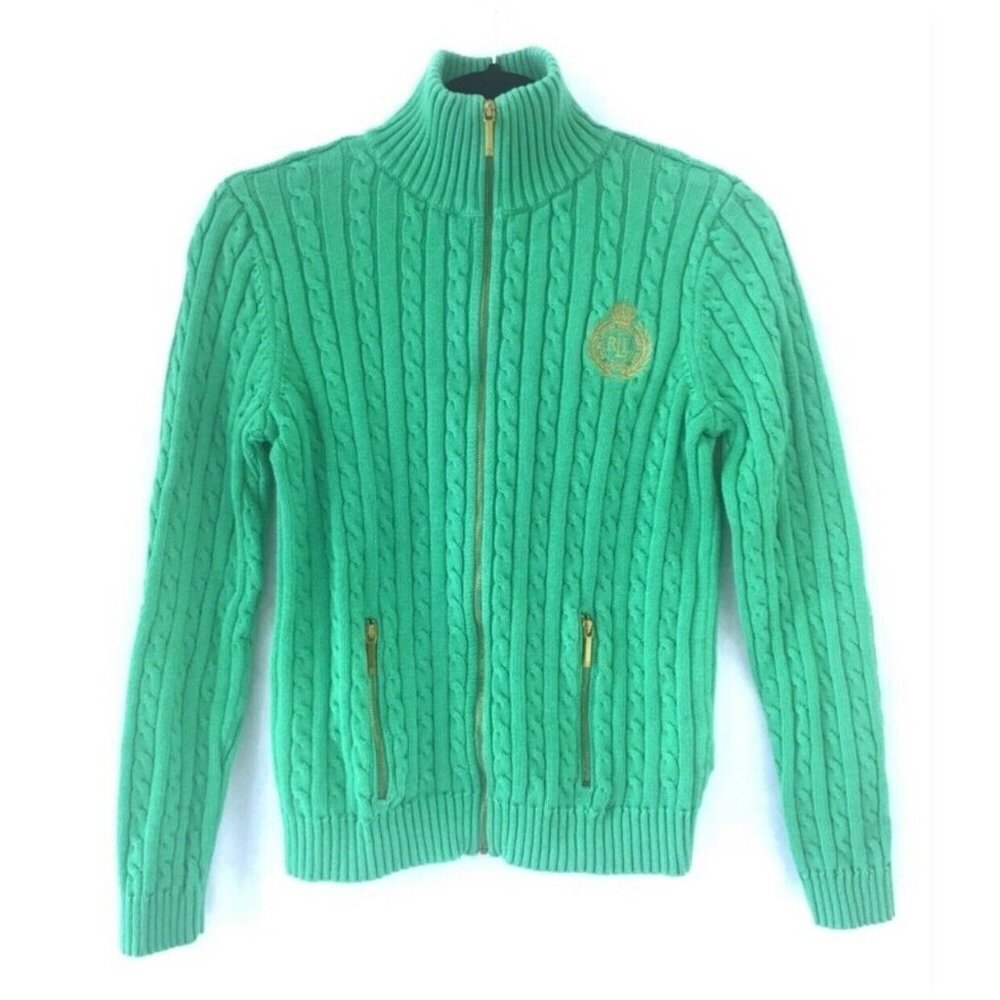 Lauren Ralph Lauren Big Logo Women’s Zip Up Sweater Size S (6) - Picture 2 of 5